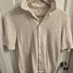 Denim & Flower Off-White Textured Shirt